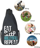 bassyil Volleyball Sling Bag Crossbody Travel Hiking Chest Backpack