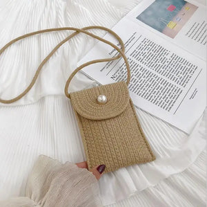 Straw Woven Mini Beach Bag Single Shoulder Messenger Bag