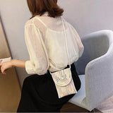 Straw Woven Mini Beach Bag Single Shoulder Messenger Bag
