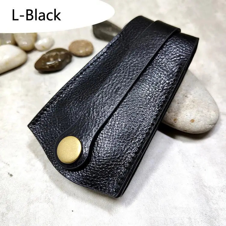 Leather Key Holder Large Capacity Keys Case Pulling-Out Keys Pouch