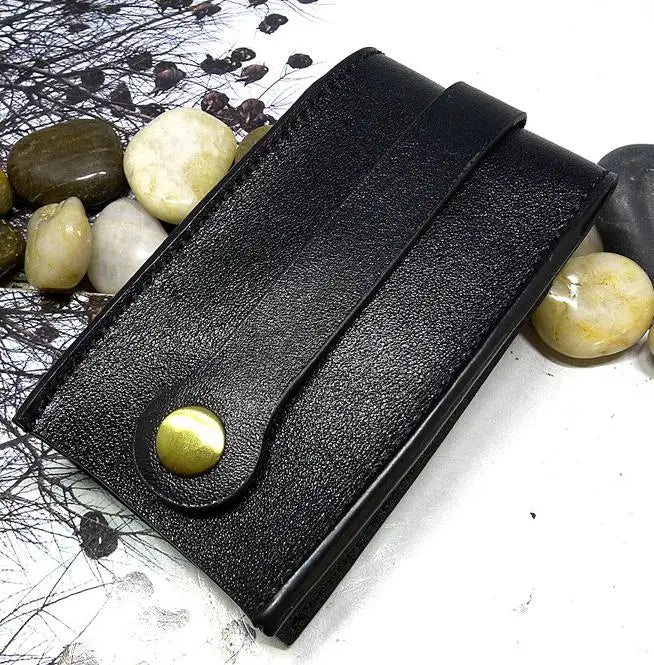 Large Capacity Leather Key Holder Pulling-Out Keys Pouch Organizer Case