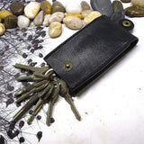 Large Capacity Leather Key Holder Pulling-Out Keys Pouch Organizer Case