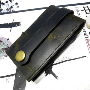 Large Capacity Leather Key Holder Pulling-Out Keys Pouch Organizer Case