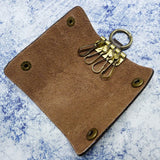 Mini Key Organizer Leather Small Key Holder Portable Key Pouch