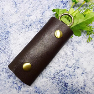 Mini Key Organizer Leather Small Key Holder Portable Key Pouch