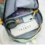 Nylon Graffiti Backpack Softback Zipper High-capacity Camouflage School Bag