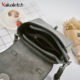 Vintage Casual Women PU Leather Small Handbag Ladies Shoulder Crossbody Bag