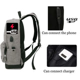 Canvas Backpack Men Casual Back Pack USB High School Bags for Teenagers Boys