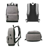 Canvas Backpack Men Casual Back Pack USB High School Bags for Teenagers Boys