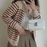 Crocodile Pattern Square Chain Shoulder Bag