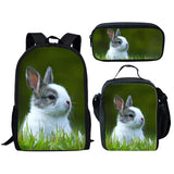 Canvas Casual Rabbit Print Shoulder Bag for Kids and Women