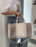 Crocodile Skin PU Travel Duffle Bag for Commercial Use