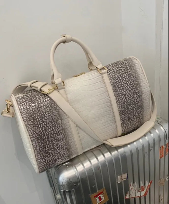 Crocodile Skin PU Travel Duffle Bag for Commercial Use