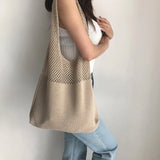 Casual Hollow Woven Women Shoulder Bags Large Tote Beach Bag