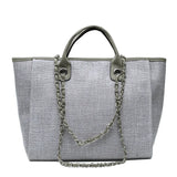 Casual Canvas Tote Chains Shoulder Bags for Women