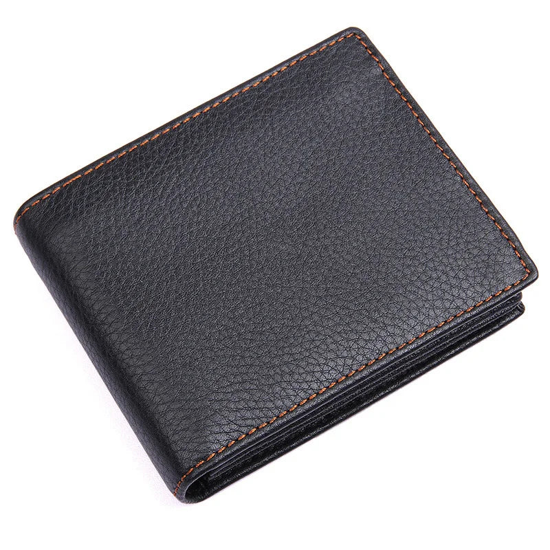 Leather Men's Wallet with Dollar Clip Short Business Wallet