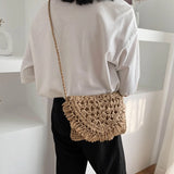 Casual Tassel Straw Clutch for Women Woven Shoulder Bag Beach Purse