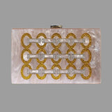 Champagne Acrylic Box Clutch Shoulder Bag