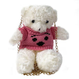 Cute Bear Plush Bag for Girls, Autumn Shoulder Messenger Handbag
