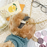 Cute Bear Plush Bag for Girls, Autumn Shoulder Messenger Handbag
