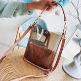Clear PVC Handbag Set Transparent Women's Crossbody Bucket Bag 2pcs