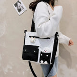 Japanese Student Shoulder Bag Canvas Messenger Bag