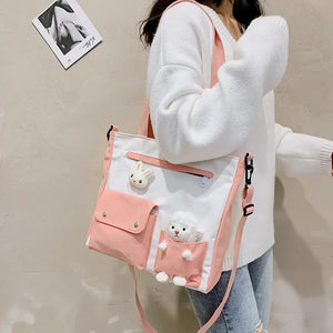 Japanese Student Shoulder Bag Canvas Messenger Bag