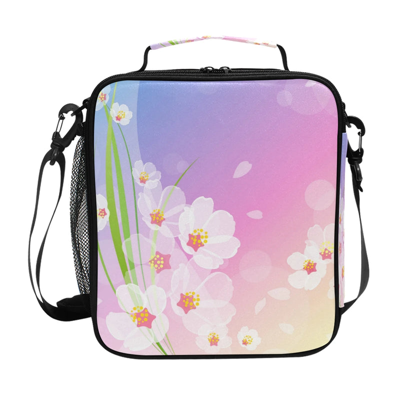Cherry Blossoms Lunch Box Insulated Canvas Lunch Bag
