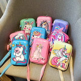 Cartoon Rainbow Pony Mobile Phone Bag Baby Unicorn Shoulder Messenger