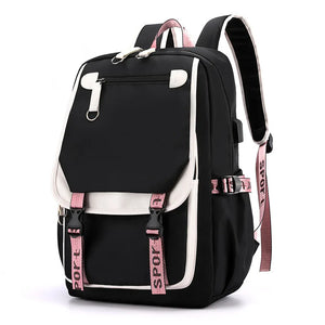 Pink Waterproof School Backpack for Girls Kids Book Bag