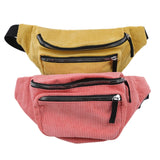 Women's Corduroy Zipper Waist Bag