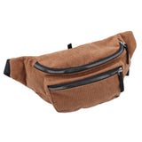 Corduroy Waist Bag Zipper Chest Bag Sport Travel Girl Waist Belt Bags