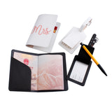 Embroidered Mr Mrs Couple Passport Cover Set