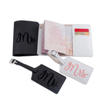 Embroidered Mr Mrs Couple Passport Cover Set