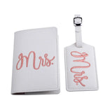 Embroidered Mr Mrs Couple Passport Cover Set