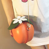 Orange Shape Women Shoulder Bag Crossbody Chain Messenger Purse