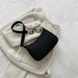 Crocodile Pattern Bags for Women Handbags Metal Chain PU Leather Lady Shoulder