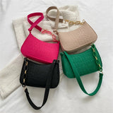 Crocodile Pattern Bags for Women Handbags Metal Chain PU Leather Lady Shoulder