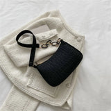 Crocodile Pattern Bags for Women Handbags Metal Chain PU Leather Lady Shoulder