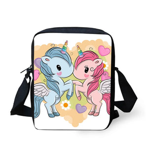 Girls' Unicorn Print Crossbody Bag, Small Messenger Shoulder Bag