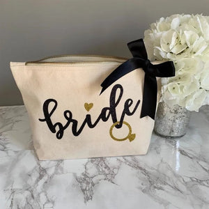 Personalized Rose Bride Makeup Bag for Wedding Proposal