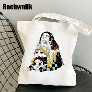 Demon Slayer Eco Tote Bag Kimetsu No Yaiba Graphic Shopper Bag