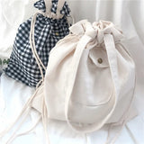 Japanese Harajuku Women Plaid Oxford Shoulder Bag