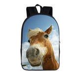 Animal Horse Print Backpack for Teenager Boys Girls School Bags