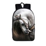 Animal Horse Print Backpack for Teenager Boys Girls School Bags