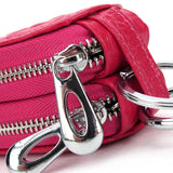 Genuine Leather Key Wallet Zipper Key Case Bag Holder Organizer