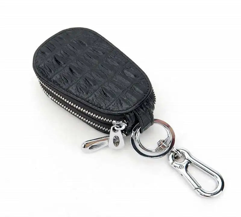 Genuine Leather Key Wallet Zipper Key Case Bag Holder Organizer