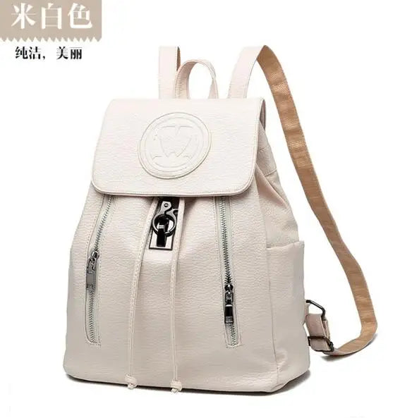 Lady PU Leather Backpack Travel Bag