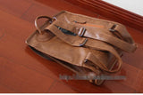 Vintage PU Leather Backpack Student School Bag