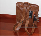 Vintage PU Leather Backpack Student School Bag